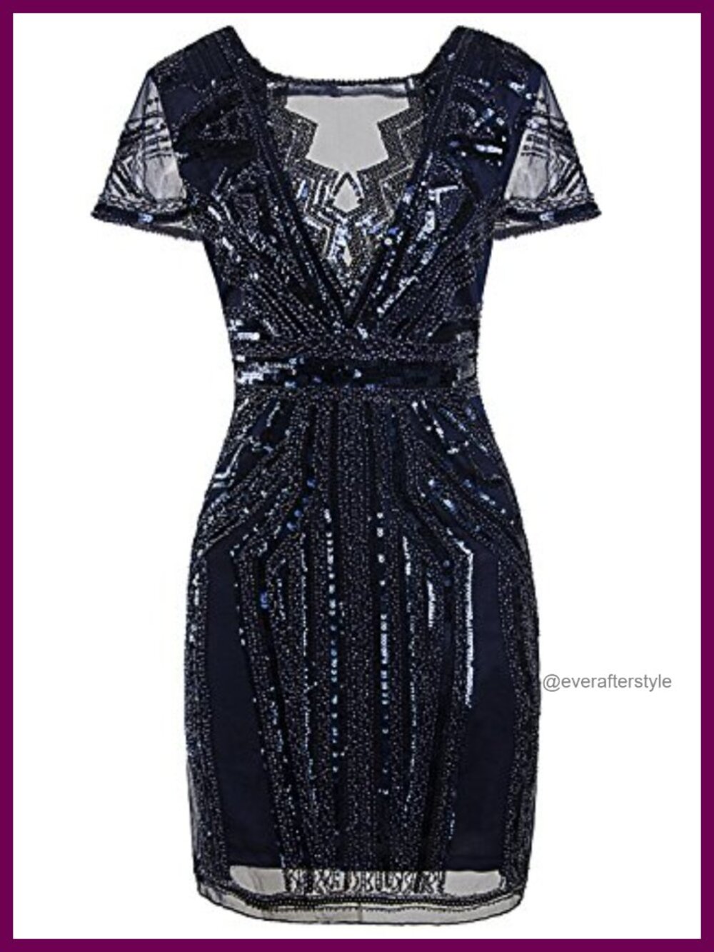 1920s Sequin Beaded Flapper Dress Art Deco Roaring 20s Gatsby Cocktail